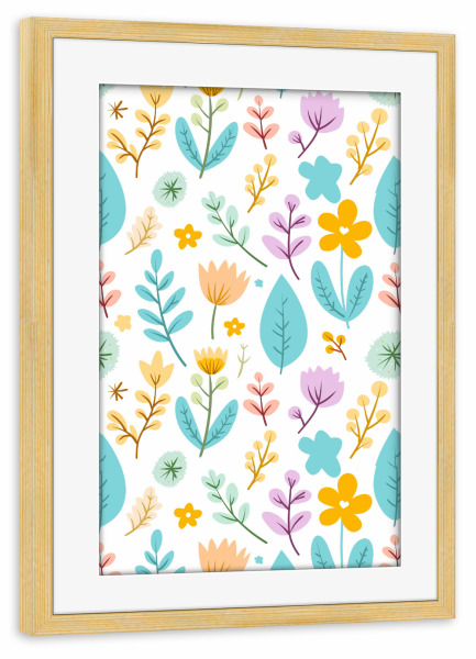 Poster mit Rahmen kiefer "Ein Garten voller Farben" artboxONE - Natur,Floral