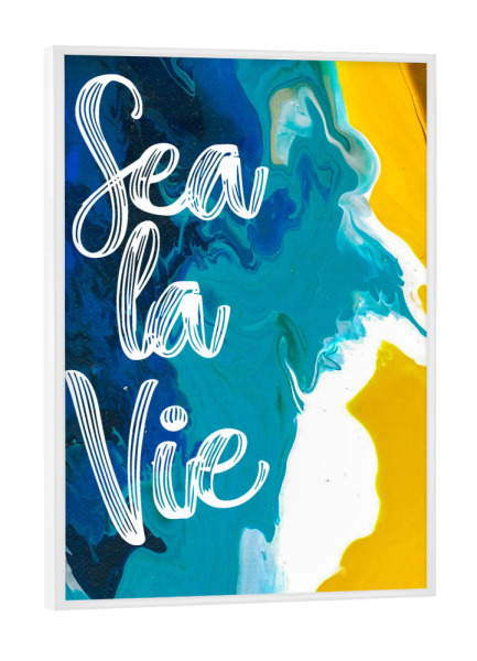 Poster mit weißem Rahmen "Sea la vie" artboxONE - Typografie,Natur,Reise,Abstrakt,Reise / Strand und Meer
