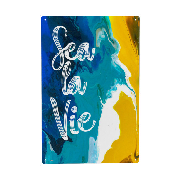 Holzbild "Sea la vie" artboxONE - Typografie,Natur,Reise,Abstrakt,Reise / Strand und Meer