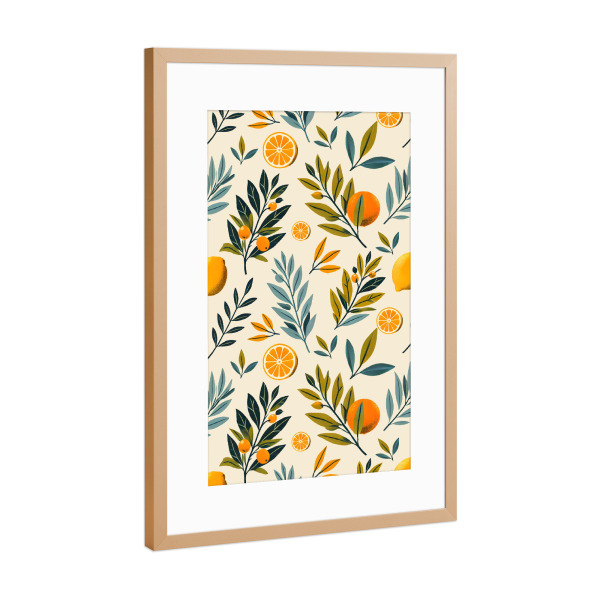 Poster mit Rahmen Kupfer "Zitrusgarten" artboxONE - Natur,Floral