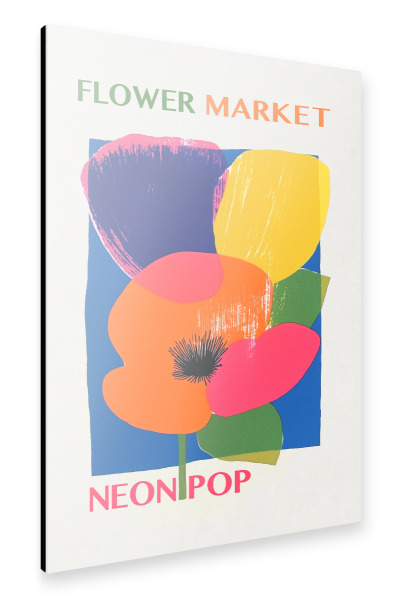Alu-Dibond "Flower Market Neon Pop" 75x50 cm artboxONE