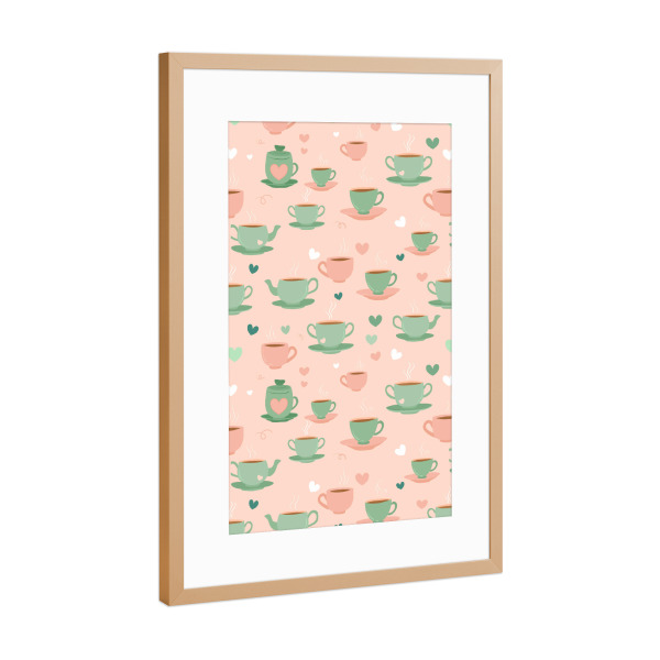 Poster mit Rahmen Kupfer "Eine Tasse gemütlich" artboxONE - Essen & Trinken,Abstrakt
