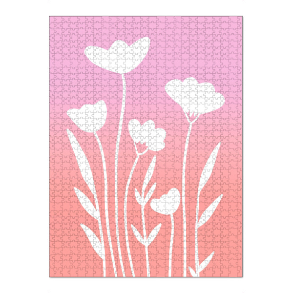 Puzzle Ravensburger "Gradient Spring" artboxONE - Natur,Floral,Abstrakt - Blumen,Lineart,Linienzeichnung,Gradient,Verlauf,Rosa,Pink,Lila,Retro,Sommer