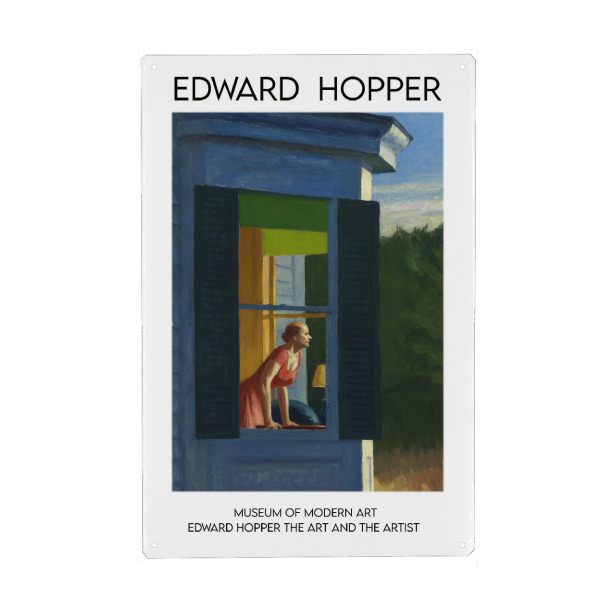 Metall Poster "Edward Hopper d" artboxONE - Abstrakt - Kunst,Maler,Maler,Berühmtheit,Illustration,Dekorative,Wohnkultur,Maler - Blechschild