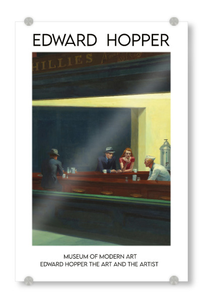 Acrylglasbild "Edward Hopper o" artboxONE - Menschen,Männer - Maler,Maler,Berühmtheit,Illustration,Dekorative,Wohnkultur,Maler,Malerei,Gemälde,Kunst
