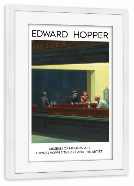 Poster mit Rahmen weiß "Edward Hopper o" artboxONE - Menschen,Männer