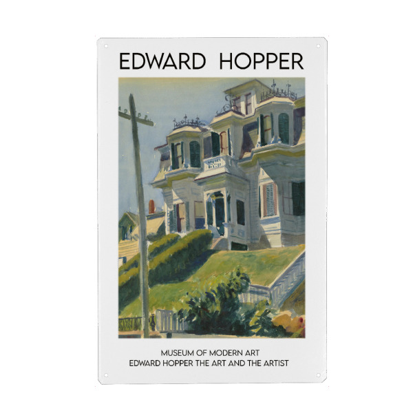 Holzbild "Edward Hopper s" artboxONE - Architektur - Kunst,Wandkunst,Maler,Maler,Berühmtheit,Illustration,Dekorative,Wohnkultur,Maler,Zusammenfassung