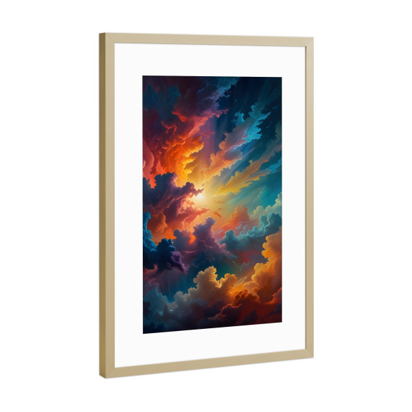 Poster mit Rahmen Gold "Sunset But Make It Epic" artboxONE - Abstrakt