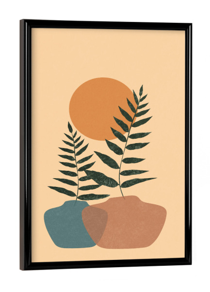 Poster mit schwarzem Rahmen "Boho Vasen" artboxONE - Natur,Geometrie