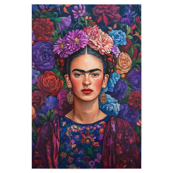 Poster 30x20 cm "Frida Kahlo, Blumen Chic" artboxONE - Floral,Menschen,Fashion