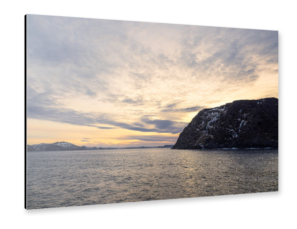 Alu-Dibond "Berge im Winter nahe Havøysund" 30x20 cm artboxONE