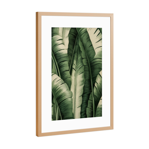 Poster mit Rahmen Kupfer "Elegante Bananenblätter" artboxONE - Natur,Floral