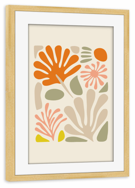 Poster mit Rahmen kiefer "Abstrakter Garten inspiriert" artboxONE - Floral,Abstrakt