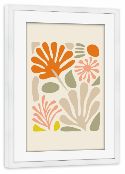 Poster mit Rahmen weiß "Abstrakter Garten inspiriert" artboxONE - Floral,Abstrakt