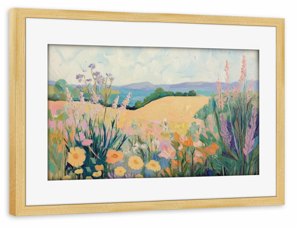 Poster mit Rahmen kiefer "Lebendige Wildblumenlandschaft" artboxONE - Natur,Floral