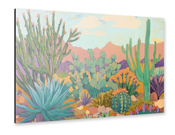 Alu-Dibond "Wüste mit Kakteen und Sukkulenten" 30x20 cm artboxONE