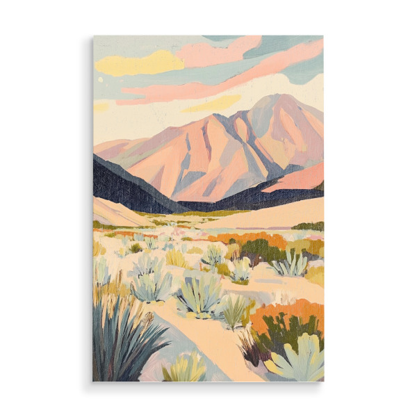 Holzbild "Wüstenlandschaft mit Bergen" artboxONE - Natur