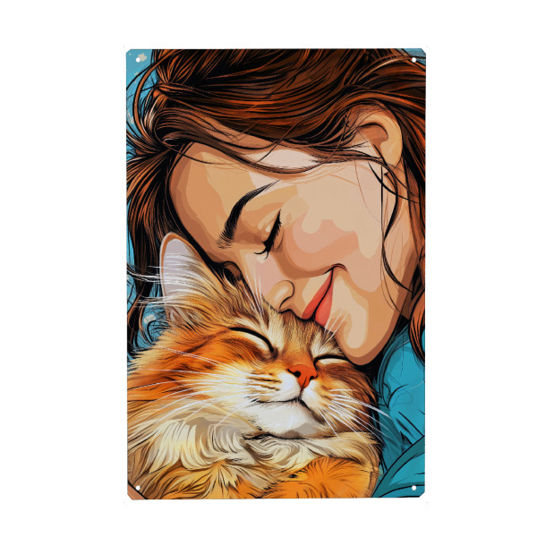 Holzbild "Ich liebe dich Kitty F" artboxONE - Tiere - Katze,Katzen,Kitty,Haustier,Tier,Liebe,Frau,Mädchen