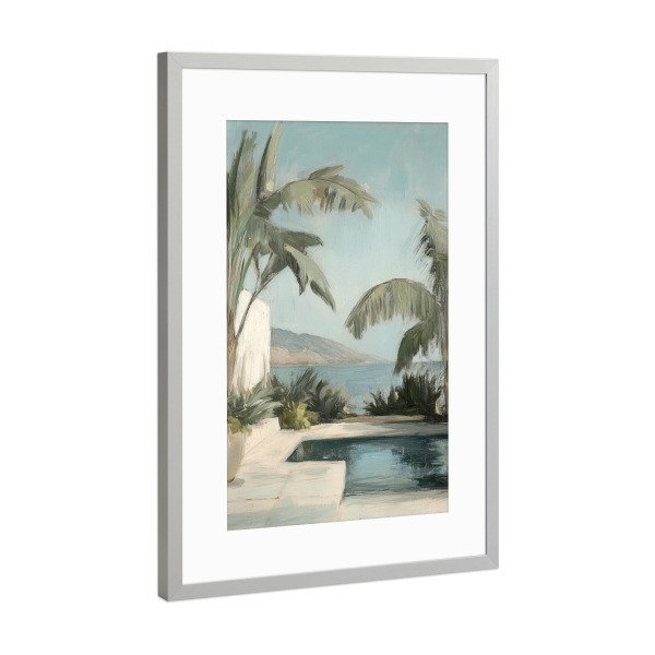 Poster mit Rahmen Silber "Pool Terrasse im Süden" artboxONE - Natur,Architektur,Reise / Strand und Meer