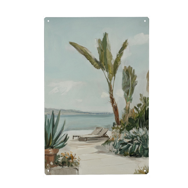 Metall Poster "Urlaubsmomente unter Palme" artboxONE - Natur,Floral,Reise / Strand und Meer
