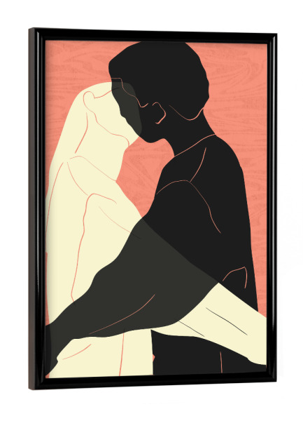 Poster mit schwarzem Rahmen "Halte mich fest, lass niemals los" artboxONE - Abstrakt,Menschen