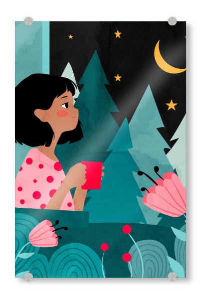 Acrylglasbild "Late Nacht schluckt" artboxONE - Floral,Menschen