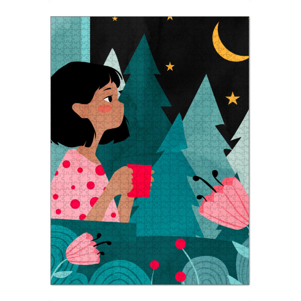 Puzzle Ravensburger "Late Nacht schluckt" artboxONE - Floral,Menschen