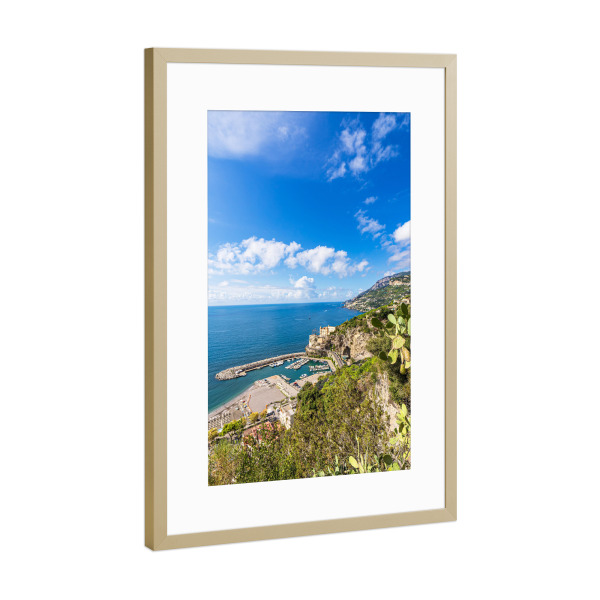 Poster mit Rahmen Gold "Maiori am Mittelmeer" artboxONE - Natur,Reise,Architektur,Reise / Strand und Meer,Reise / Länder