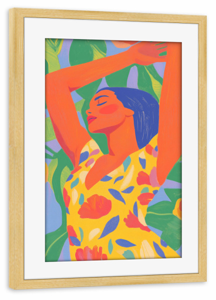 Poster mit Rahmen kiefer "Tanz in den Sommer" artboxONE - Natur,Floral,Menschen