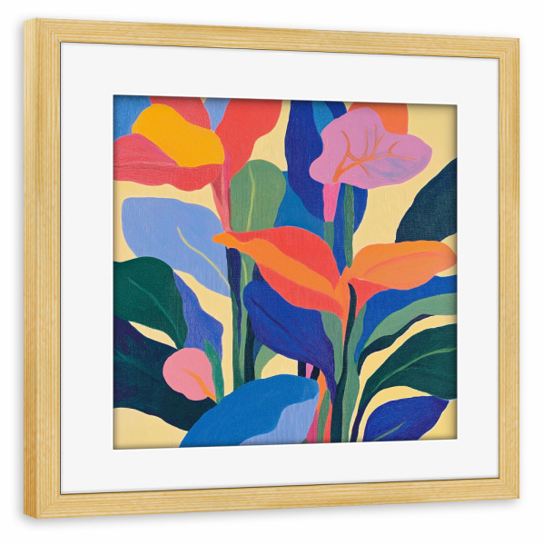 Poster mit Rahmen kiefer "Sommerliches Blumen Flair" artboxONE - Natur,Floral,Abstrakt