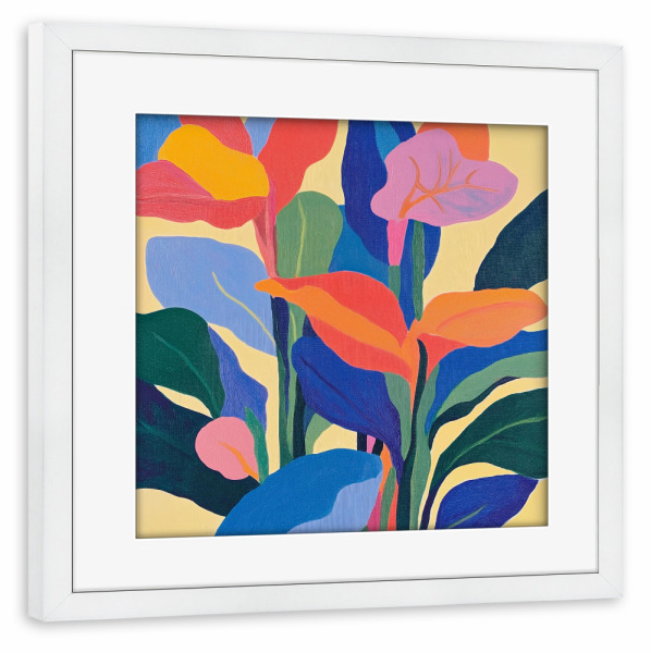 Poster mit Rahmen weiß "Sommerliches Blumen Flair" artboxONE - Natur,Floral,Abstrakt