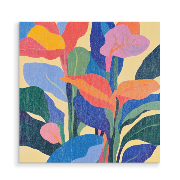 Holzbild "Sommerliches Blumen Flair" artboxONE - Natur,Floral,Abstrakt