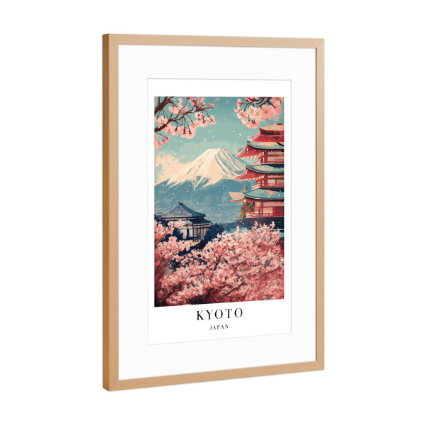 Poster mit Rahmen Kupfer "Kyoto - Japan" artboxONE - Städte,Reise,Architektur