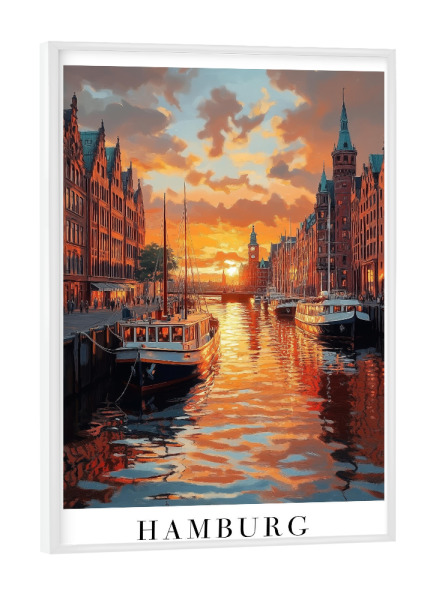 Poster mit weißem Rahmen "Hamburg - Deutschland" artboxONE - Städte,Städte / Hamburg,Reise,Architektur