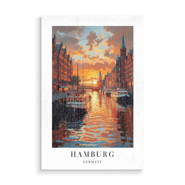 Holzbild "Hamburg - Deutschland" artboxONE - Städte,Städte / Hamburg,Reise,Architektur