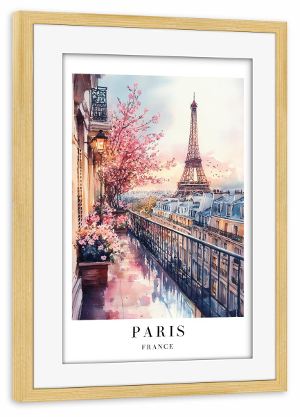 Poster mit Rahmen kiefer "Paris - Frankreich" artboxONE - Städte,Reise,Architektur,Städte / Paris