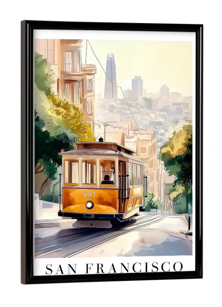 Poster mit schwarzem Rahmen "San Francisco city - USA" artboxONE - Städte,Reise,Architektur,Städte / San Francisco