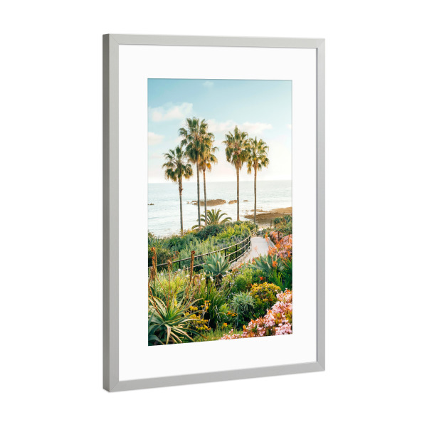 Poster mit Rahmen Silber "Strandblüte" artboxONE - Natur,Floral,Für Kinder,Reise / Strand und Meer,Für Mama