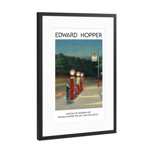 Poster mit Rahmen Schwarz (Metallic) "Edward Hopper m" artboxONE - Abstrakt,Menschen