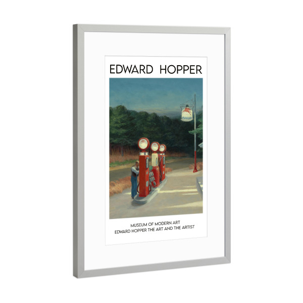 Poster mit Rahmen Silber "Edward Hopper m" artboxONE - Abstrakt,Menschen