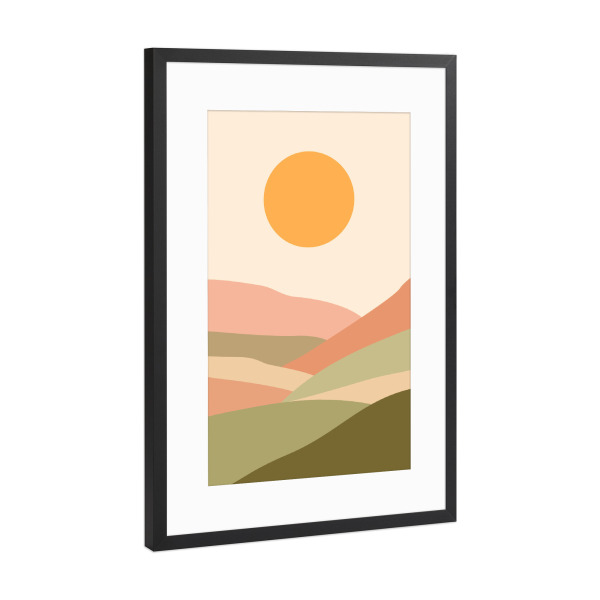 Poster mit Rahmen Schwarz (Metallic) "Ein bisschen Zen" artboxONE - Natur,Abstrakt