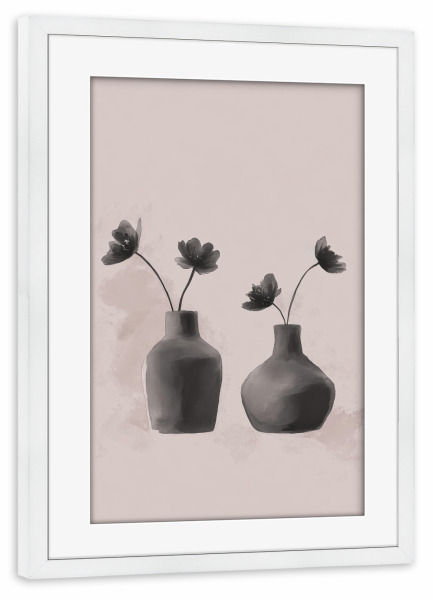 Poster mit Rahmen weiß "Kreative rosa Blüten" artboxONE - Natur,Floral