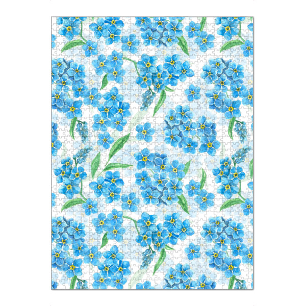 Puzzle Ravensburger "Forget me not flowers on white" artboxONE - Floral
