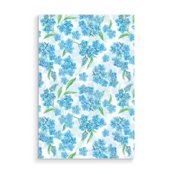 Holzbild "Forget me not flowers on white" artboxONE - Floral