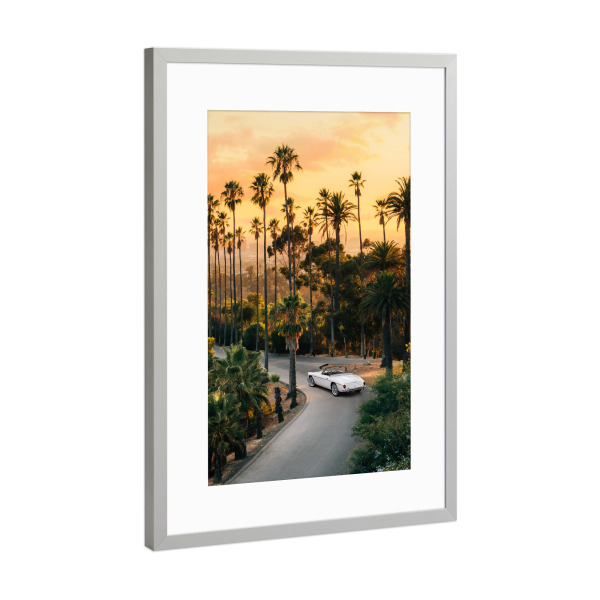 Poster mit Rahmen Silber "Sunset Boulevard" artboxONE - Reise,Reise / Strand und Meer,Automobile,Städte / Los Angeles,Für Papa