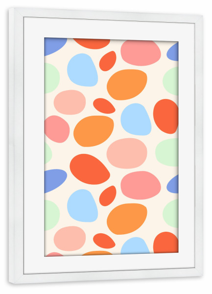 Poster mit Rahmen weiß "Zufällig aber süß" artboxONE - Abstrakt