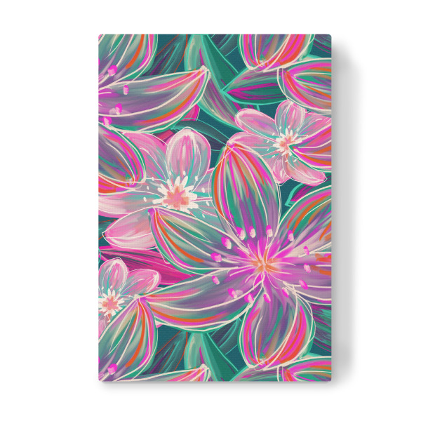 Leinwandbild "Fluo Bloom - Lila und Smaragd" artboxONE - Natur,Floral