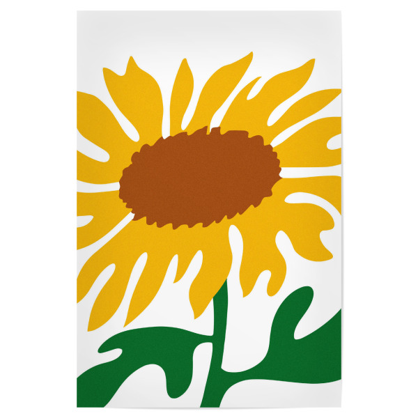 Poster "Vibrant sunflower" artboxONE - Floral - Sunflower,Vibrant,Yellow,Brown,Green,Stylized,Nature,Floral,Bright,Bold