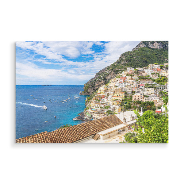 Holzbild "Positano an der Mittelmeerküste" artboxONE - Natur,Reise,Architektur,Reise / Strand und Meer,Reise / Länder