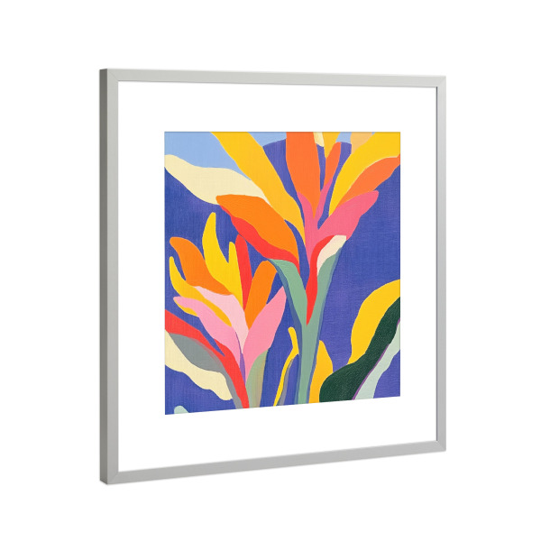 Poster mit Rahmen Silber "Sommer Exotisch Pflanzen" artboxONE - Natur,Floral,Abstrakt